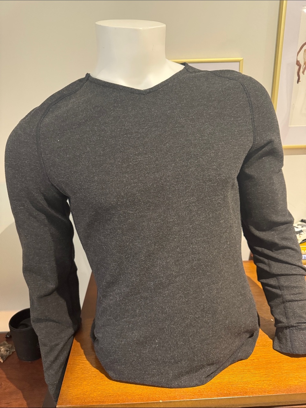 Kit and Ace Dark Charcoal Wool Blend Crewneck Sweater